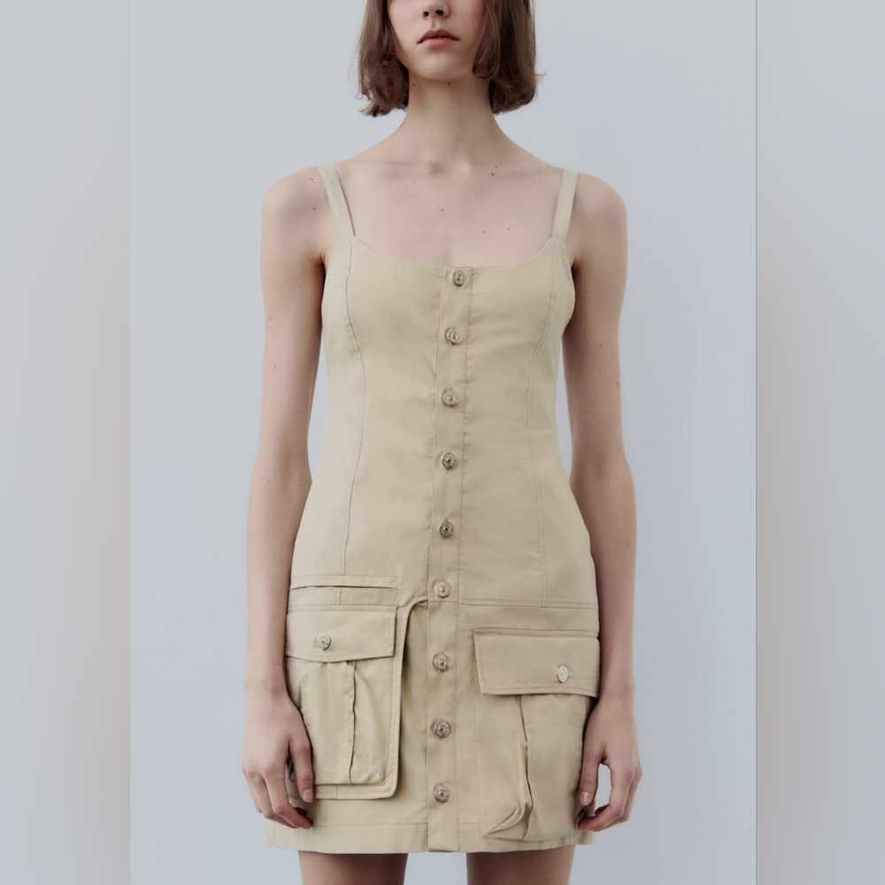 ZARA GABARDINE POCKET DRESS